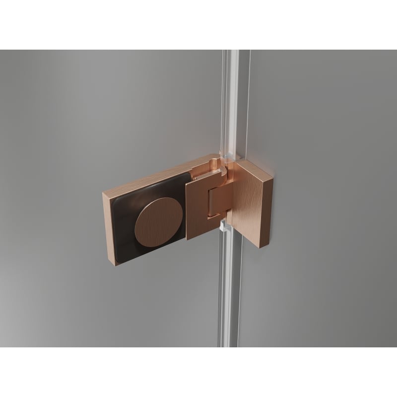Mexen Lunar-F L cabine de douche pliante gauche 95 x 90 cm, transparent, cuivre brossé - 836L-095-090-65-00-L