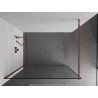 Mexen Kioto paroi de douche Walk-in 140 x 200 cm, cadre noir 8 mm, or rose - 800-140-101-60-70