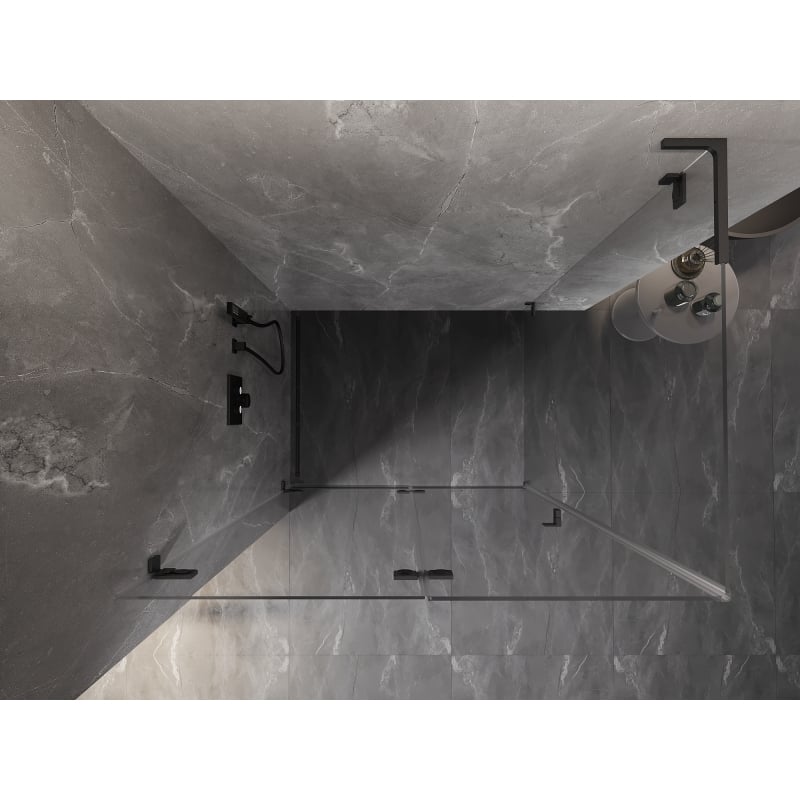 Mexen Lunar-F L cabine de douche pliante gauche 100 x 80 cm, transparent, gris canon brossé - 836L-100-080-66-00-L