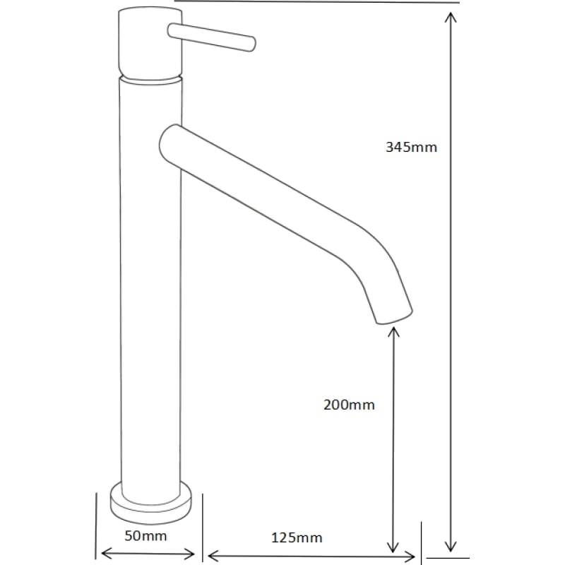 Mexen Rumba robinet de lavabo haut, gris acier brossé - 73510-66