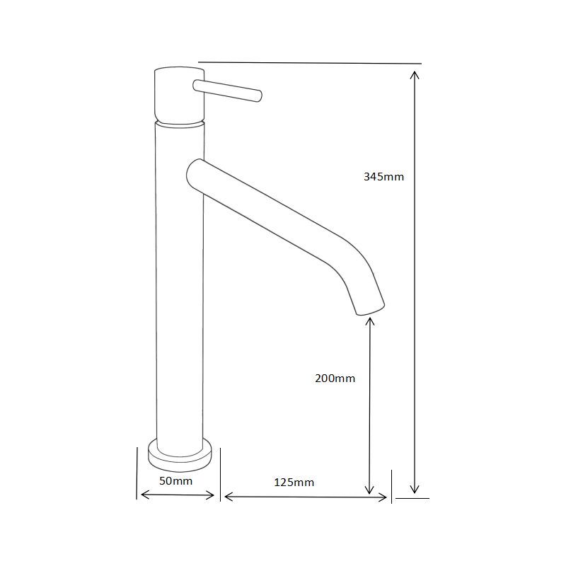 Mexen Rumba robinetterie de lavabo haute, graphite - 73510-66
