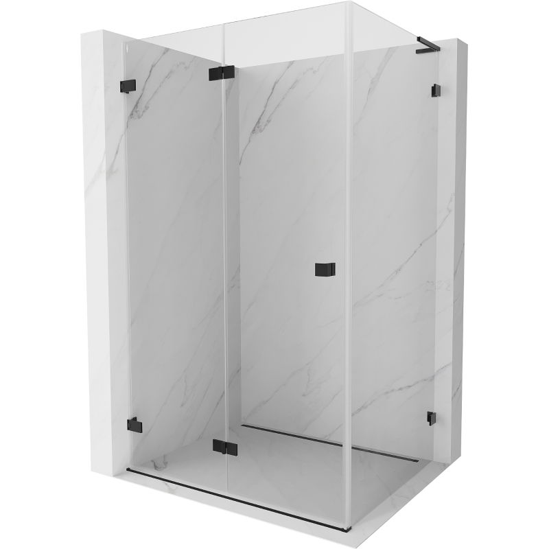 Mexen Lunar-F L cabine de douche pliable gauche 100 x 70 cm, transparent, noir - 836L-100-070-70-00-L