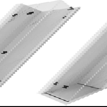 Mexen Lunar-F L cabine de douche pliante gauche 100 x 100 cm, transparent, noir - 836L-100-100-70-00-L