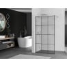 Mexen Kioto paroi de douche Walk-in 120 x 200 cm, grille noire 8 mm, chrome - 800-120-101-01-77