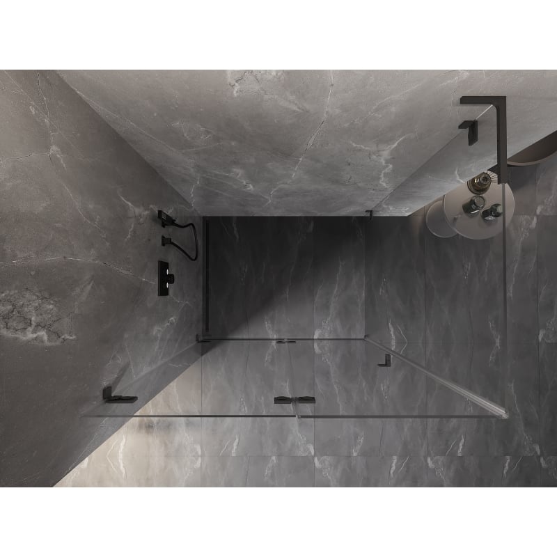 Mexen Lunar-F L cabine de douche pliante gauche 90 x 80 cm, transparent, gun metal - 836L-090-080-95-00-L