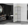 Mexen Kioto paroi de douche Walk-in 80 x 200 cm, grille noire 8 mm, dorée - 800-080-101-50-77