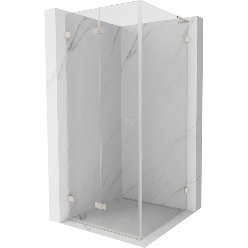 Mexen Lunar-F L cabine de douche pliable gauche 70 x 70 cm, transparent, nickel brossé - 836L-070-070-97-00-L