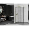 Paroi de douche Mexen Kioto Walk-in 110 x 200 cm, grille noire 8 mm, dorée - 800-110-101-50-77