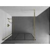 Paroi de douche Mexen Kioto Walk-in 110 x 200 cm, grille noire 8 mm, dorée - 800-110-101-50-77