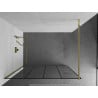 Mexen Kioto paroi de douche Walk-in 130 x 200 cm, grille noire 8 mm, dorée - 800-130-101-50-77