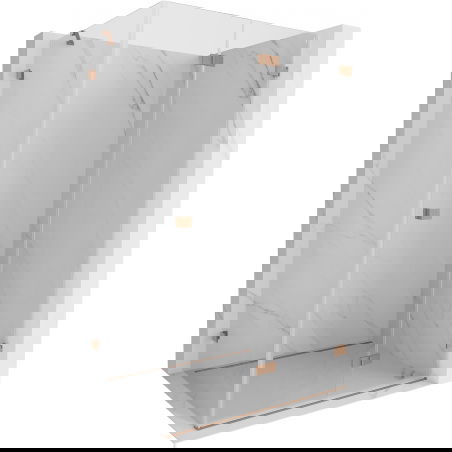 Mexen Lunar-F cabine de douche pliante droite 95 x 80 cm, transparent, cuivre brossé- 836-095-080-65-00-P