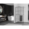 Mexen Kioto+ panneau de douche avec étagère Walk-in 100 x 200 cm, grille noire, chrome - 800-100-121-01-77