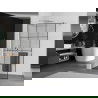 Paroi de douche Mexen Kioto+ avec étagère Walk-in 100 x 200 cm, motif noir, chrome - 800-100-121-01-77