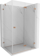 Mexen Lunar-F cabine de douche pliable droite 100 x 90 cm, transparent, cuivre brossé- 836-100-090-65-00-P