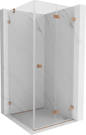 Mexen Lunar-F cabine de douche pliante droite 100 x 100 cm, transparent, cuivre brossé - 836-100-100-65-00-P
