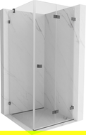 Mexen Lunar-F cabine de douche pliante droite 70 x 70 cm, transparent, gris canon brossé - 836-070-070-66-00-P