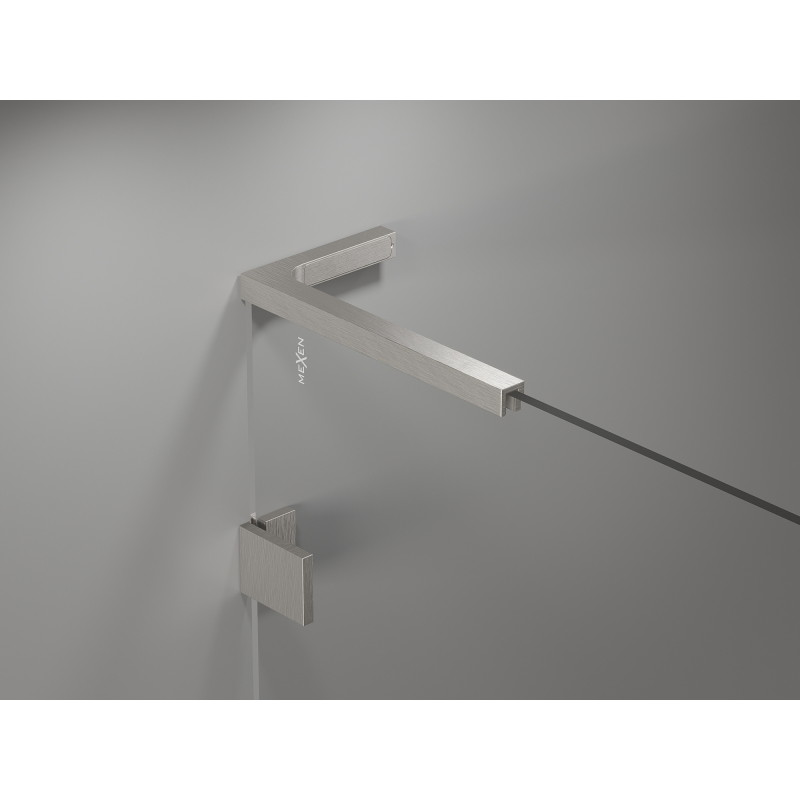 Mexen Lunar-F L cabine de douche pliante gauche 85 x 80 cm, transparent, nickel brossé - 836L-085-080-97-00-L