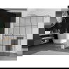 Mexen Kioto+ paroi de douche avec étagère Walk-in 140 x 200 cm, motif noir, chrome - 800-140-121-01-77