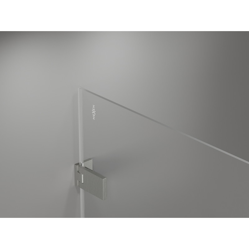 Mexen Lunar-F L cabine de douche pliante gauche 95 x 80 cm, transparent, nickel brossé - 836L-095-080-97-00-L