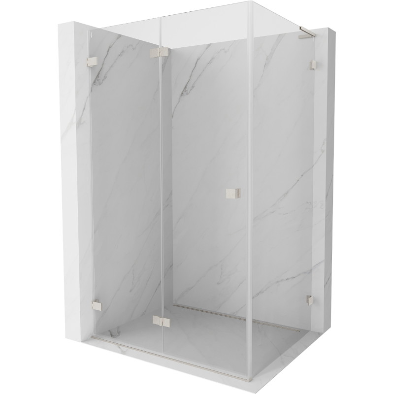 Mexen Lunar-F L cabine de douche pliable gauche 100 x 80 cm, transparent, nickel brossé - 836L-100-080-97-00-L
