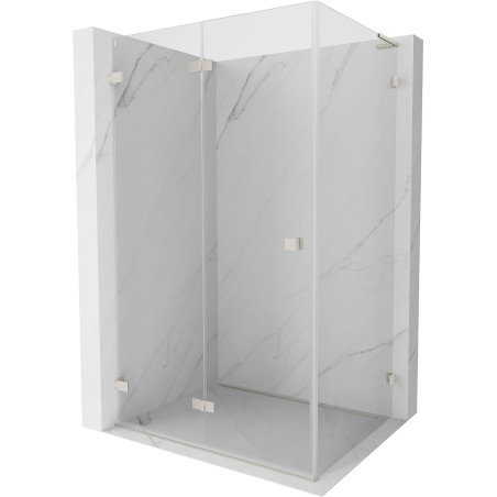 Mexen Lunar-F L cabine de douche pliable gauche 100 x 80 cm, transparent, nickel brossé - 836L-100-080-97-00-L