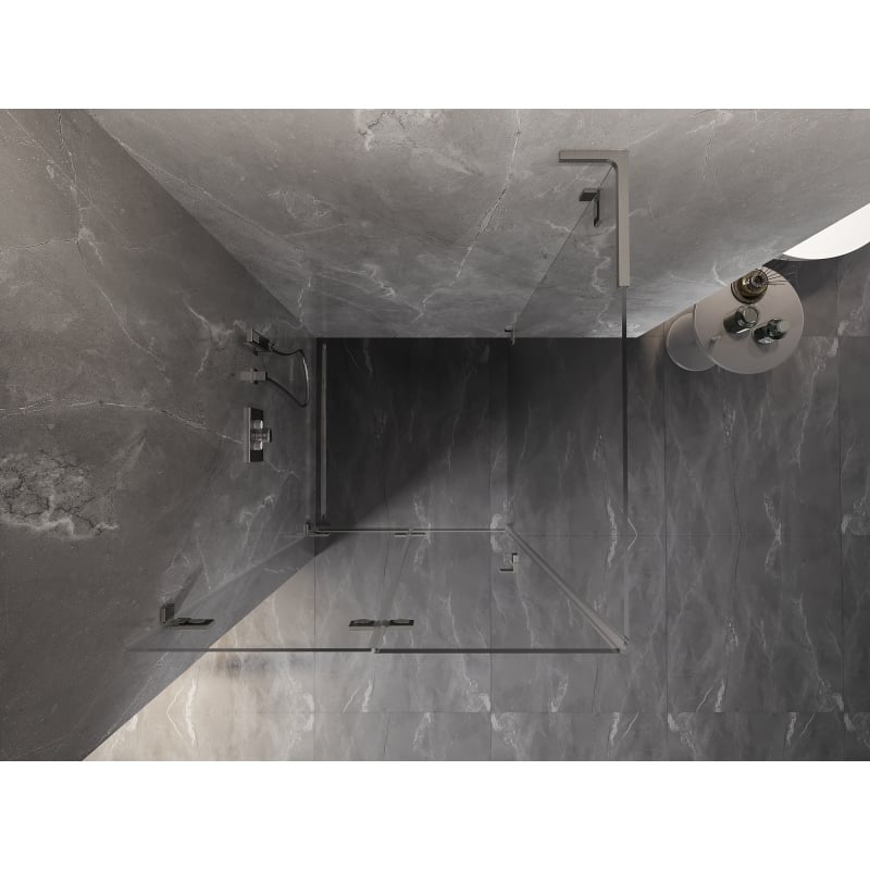 Mexen Lunar-F L cabine de douche pliante gauche 90 x 90 cm, transparent, nickel brossé - 836L-090-090-97-00-L