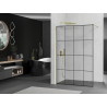 Mexen Kioto Panneau de douche Walk-in 140 x 200 cm, grille noire 8 mm, dorée - 800-140-101-50-77