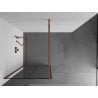 Paroi de douche Mexen Kioto Walk-in 80 x 200 cm, grille noire 8 mm, or rose - 800-080-101-60-77