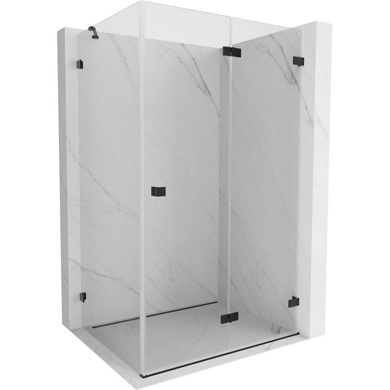 Mexen Lunar-F cabine de douche pliable droite 80 x 70 cm, transparent, noir - 836-080-070-70-00-P