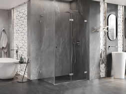 Mexen Lunar-F L cabine de douche pliante droite 100 x 80 cm, transparent, chrome - 836L-100-080-01-00-P