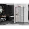 Mexen Kioto paroi de douche Walk-in 110 x 200 cm, grille noire 8 mm, or rose - 800-110-101-60-77