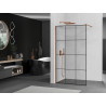 Mexen Kioto paroi de douche Walk-in 120 x 200 cm, carreaux noirs 8 mm, or rose - 800-120-101-60-77