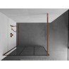 Mexen Kioto paroi de douche Walk-in 120 x 200 cm, carreaux noirs 8 mm, or rose - 800-120-101-60-77