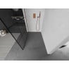 Mexen Kioto paroi de douche Walk-in 140 x 200 cm, carreaux noirs 8 mm, or rose - 800-140-101-60-77