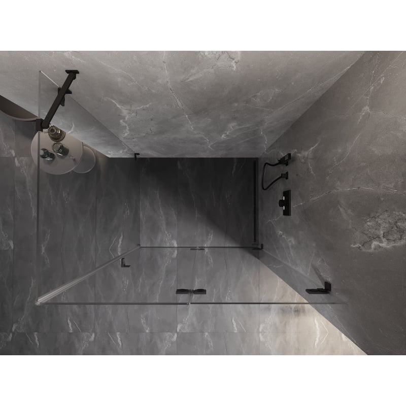 Mexen Lunar-F cabine de douche pliante droite 90 x 80 cm, transparent, noir - 836-090-080-70-00-P
