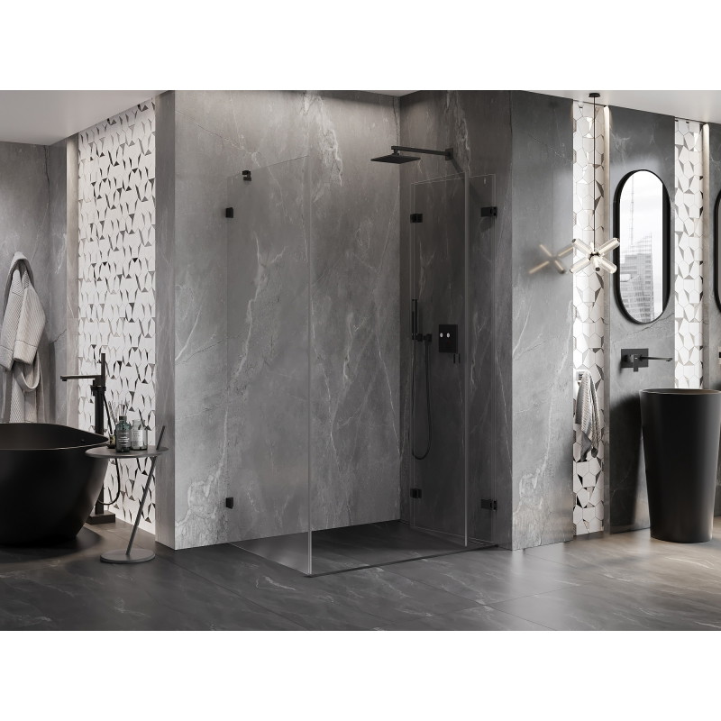 Mexen Lunar-F cabine de douche pliante droite 95 x 80 cm, transparent, noir - 836-095-080-70-00-P