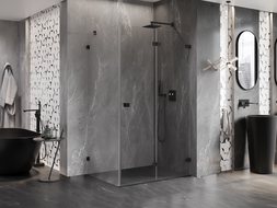 Cabine de douche pliante Mexen Lunar-F droite 100 x 80 cm, transparente, noire - 836-100-080-70-00-P