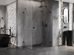 Mexen Lunar-F cabine de douche pliante droite 100 x 80 cm, transparent, noir - 836-100-080-70-00-P
