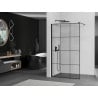 Mexen Kioto paroi de douche Walk-in 120 x 200 cm, grille noire 8 mm, noir - 800-120-101-70-77