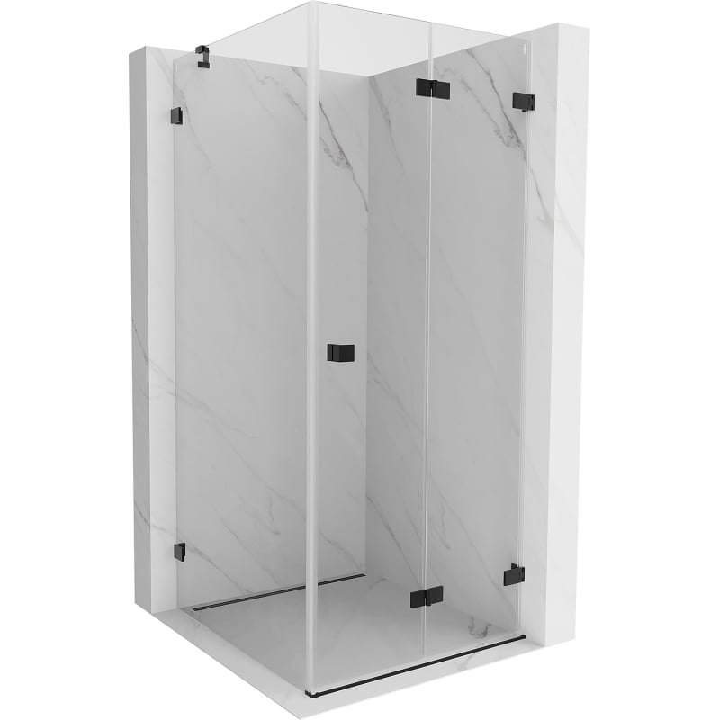 Mexen Lunar-F cabine de douche pliante droite 100 x 100 cm, transparente, noire - 836-100-100-70-00-P