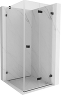 Mexen Lunar-F cabine de douche pliante droite 100 x 100 cm, transparente, noire - 836-100-100-70-00-P