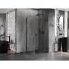 Mexen Lunar-F cabine de douche pliante droite 100 x 100 cm, transparente, noire - 836-100-100-70-00-P