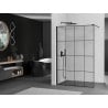 Mexen Kioto paroi de douche Walk-in 130 x 200 cm, grille noire 8 mm, noir - 800-130-101-70-77
