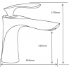 Mexen Lily robinet de lavabo, Noir/Chrome - 73600-17