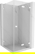 Mexen Lunar-F L cabine de douche pliable droite 100 x 100 cm, transparente, blanche - 836L-100-100-20-00-P