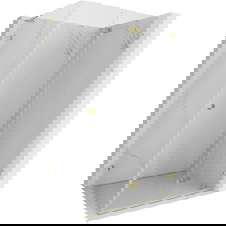 Mexen Lunar-F L cabine de douche pliante droite 95 x 70 cm, transparent, dorée - 836L-095-070-50-00-P