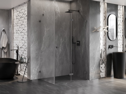 Mexen Lunar-F cabine de douche pliante droite 100 x 80 cm, transparent, gun metal - 836-100-080-95-00-P
