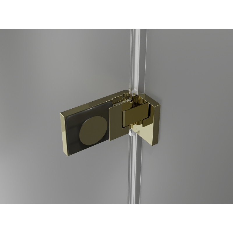 Mexen Lunar-F L cabine de douche pliante droite 80 x 80 cm, transparent, or - 836L-080-080-50-00-P