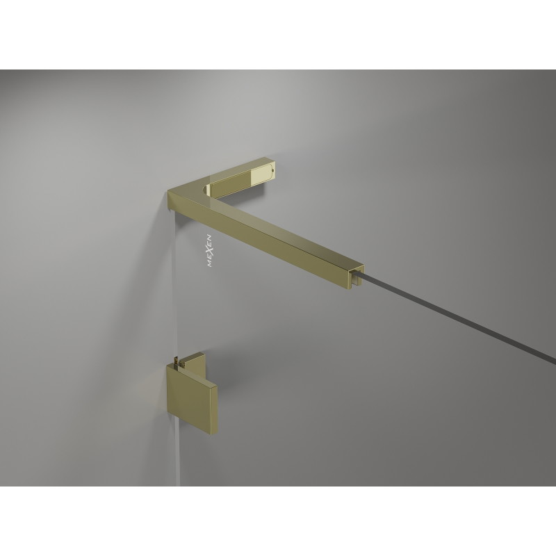 Mexen Lunar-F L cabine de douche pliante droite 80 x 80 cm, transparent, or - 836L-080-080-50-00-P