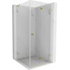 Mexen Lunar-F L cabine de douche pliante droite 80 x 80 cm, transparent, or - 836L-080-080-50-00-P